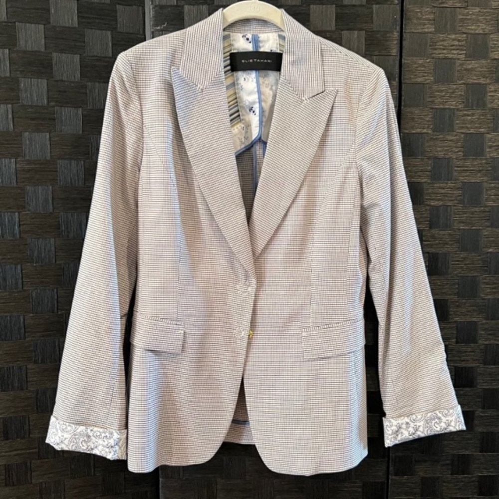 Elie Tahari Checked Suit Jacket